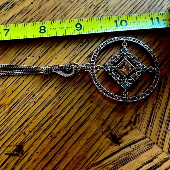 NWOTAuthentic Givenchy Necklace.Adjustable short/longRose color/Rhinestone Amber - Picture 6 of 10